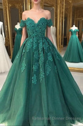 Off Shoulder Lace A Line Long Custom Evening Semi Formal Prom Dresses